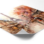 Paris Frankreich Bohemische Aquarellbilder Poster (Ecke)