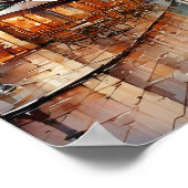 Paris Frankreich Bohemische Aquarellbilder Poster (Ecke)