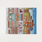 Paris Frankreich Brick Gebäude Wandteppich (Vorderseite (Horizontal))