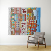 Paris Frankreich Brick Gebäude Wandteppich (Beispiel (Horizontal))