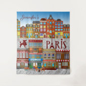 Paris Frankreich Brick Gebäude Wandteppich (Vorderseite)