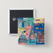 Paris, Frankreich Button (Vorne & Hinten)