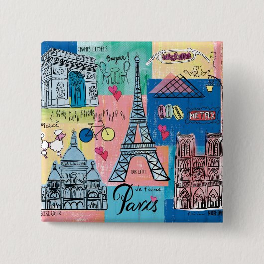 Paris, Frankreich Button (Vorderseite)