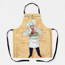 Paris Frankreich Chef Karikatur Menü Text