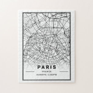 Paris Frankreich City Map  Moderner Minimalistisch Puzzle