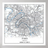 Paris Frankreich City Map Travel Simple Poster (Vorne)