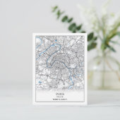 Paris Frankreich City Map Travel Simple Postkarte (Stehend Vorderseite)