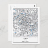 Paris Frankreich City Map Travel Simple Postkarte (Vorne/Hinten)