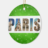 Paris Frankreich City Reisen Fotos Weihnachten Keramik Ornament (Links)