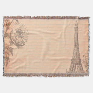 Paris Frankreich Eifel Tower Shabby Chic Throw Bla Decke