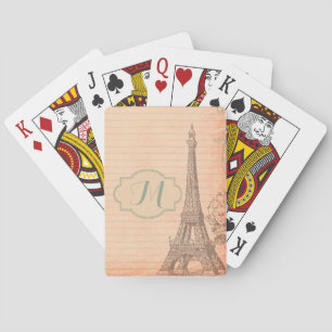 Paris Frankreich Eifelturm Shabby Chic Spielkarten