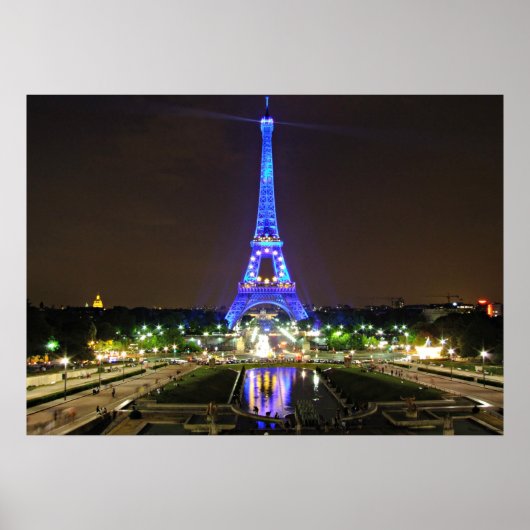 Paris, Frankreich - Eiffel in der Nacht Poster (Vorne)