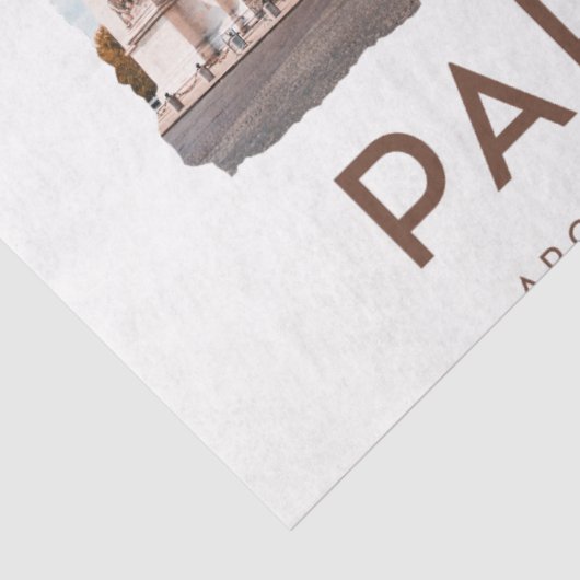 PARIS, Frankreich. Eiffel, Louvre, Triumphbogen Seidenpapier (Ausschnitt)