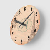 Paris Frankreich Eiffel Monogramm Initial Wanduhr (Winkel)