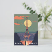 Paris Frankreich Eiffel Tower Art Postkarte (Stehend Vorderseite)