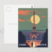 Paris Frankreich Eiffel Tower Art Postkarte (Vorne/Hinten)