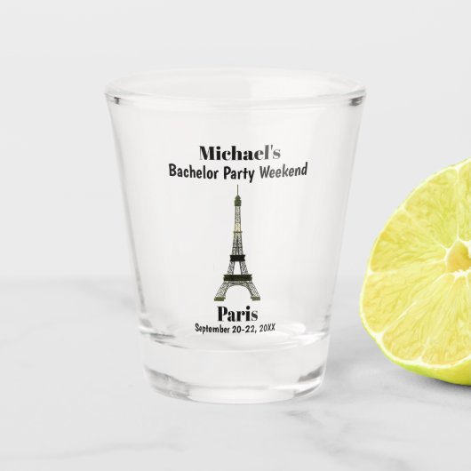 Paris Frankreich Eiffel Tower Bachelor Party Gefal Schnapsglas (Vorderseite)