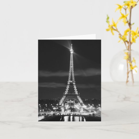 PARIS Frankreich EIFFEL TOWER City of Lights Note Karte (Gelbe Blume)