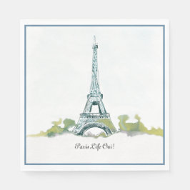 Paris Frankreich Eiffel Tower Color Sketch |Paris  Serviette