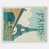 Paris Frankreich - Eiffel Tower Fleecedecke (Vorderseite (Horizontal))