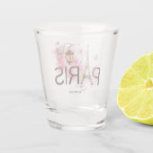 Paris Frankreich Eiffel Tower & Lamp Schnapsglas (Rückseite)