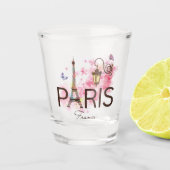 Paris Frankreich Eiffel Tower & Lamp Schnapsglas (Vorderseite)