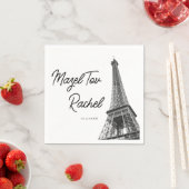 Paris Frankreich Eiffel Tower Mazel Tov Napkins Serviette (Beispiel)