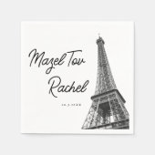 Paris Frankreich Eiffel Tower Mazel Tov Napkins Serviette (Vorderseite)