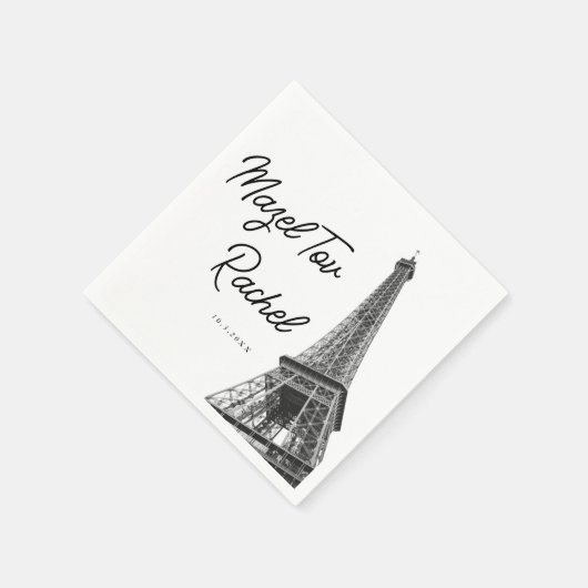 Paris Frankreich Eiffel Tower Mazel Tov Napkins Serviette (Ecke)