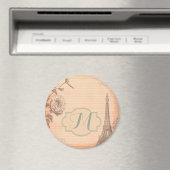 Paris Frankreich Eiffel Tower Monogram Initial Mag Magnet (In Situ (Geschirrspüler))