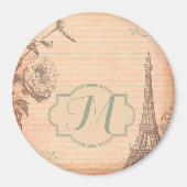 Paris Frankreich Eiffel Tower Monogram Initial Mag Magnet (Vorne)