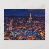 Paris Frankreich - Eiffel Tower Night Postcard Einladungspostkarte (Vorderseite)
