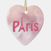 Paris Frankreich Eiffel Tower Pink Herzlich Willko Keramik Ornament (Rechts)