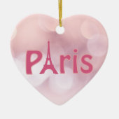 Paris Frankreich Eiffel Tower Pink Herzlich Willko Keramik Ornament (Vorne)