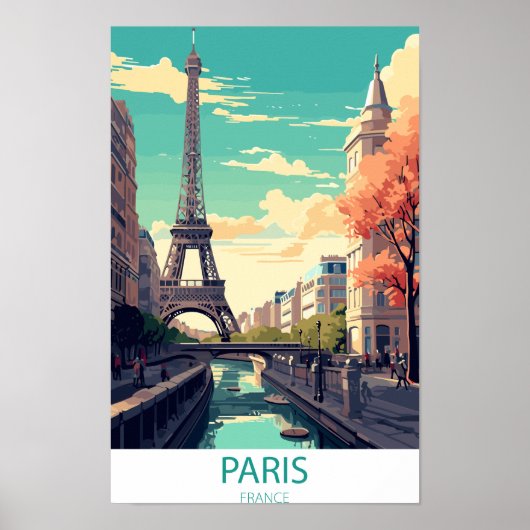 Paris Frankreich, Eiffel Tower Reise-Wandposter Poster (Vorne)