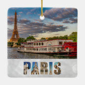 Paris Frankreich Eiffel Tower Seine Schiff Keramikornament (Rückseite)