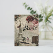 Paris Frankreich Eiffel Tower Travel Collage Postk Postkarte (Stehend Vorderseite)