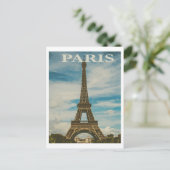 Paris Frankreich Eiffel Tower Vintage Reise Postka Postkarte (Stehend Vorderseite)