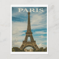 Paris Frankreich Eiffel Tower Vintage Reise Postka