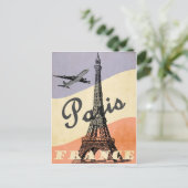 Paris Frankreich Eiffel Tower Vintage Reise Postka Postkarte (Stehend Vorderseite)