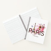 Paris Frankreich Eiffel Tower Vintange Lamp Bicycl Notizblock (Innenseite)