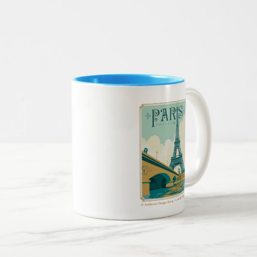 Paris Frankreich - Eiffel Tower Zweifarbige Tasse (VorderseiteRechts)