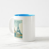 Paris Frankreich - Eiffel Tower Zweifarbige Tasse (Vorderseite Links)