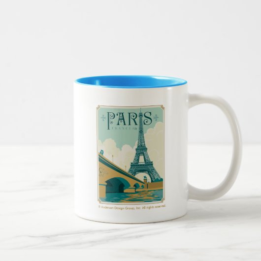 Paris Frankreich - Eiffel Tower Zweifarbige Tasse (Rechts)