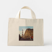 Paris. Frankreich. EiffelBlume. Mini Stoffbeutel (Rückseite)