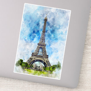 Paris Frankreich Eiffelturm Aquarell Aufkleber