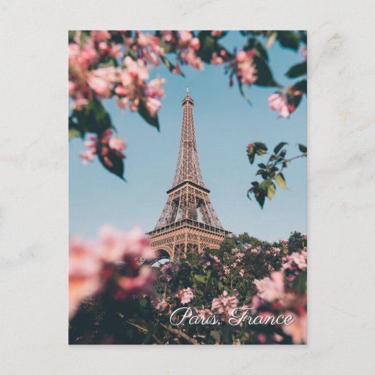 Paris Frankreich Eiffelturm Blume Postkarte (Vorderseite)