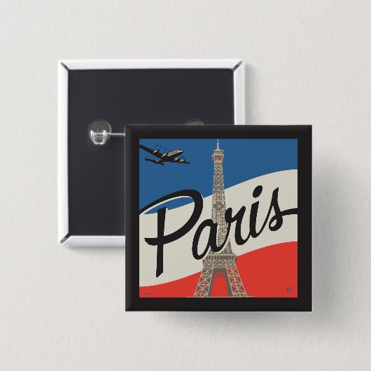 Paris Frankreich | Eiffelturm Button (Vorne & Hinten)