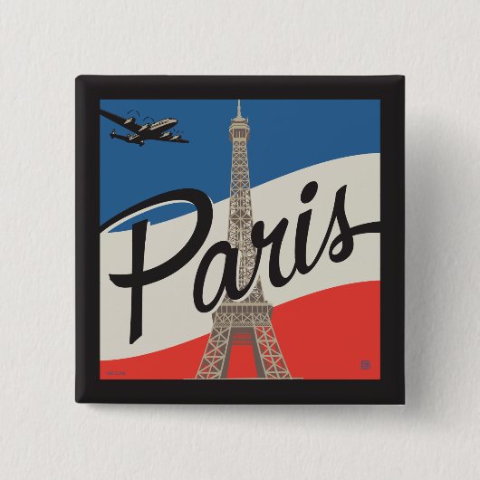 Paris Frankreich | Eiffelturm Button (Vorderseite)