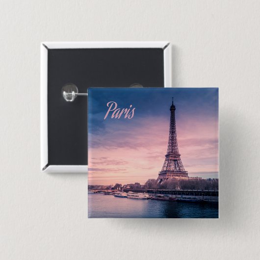 Paris-Frankreich-Eiffelturm Button (Vorne & Hinten)